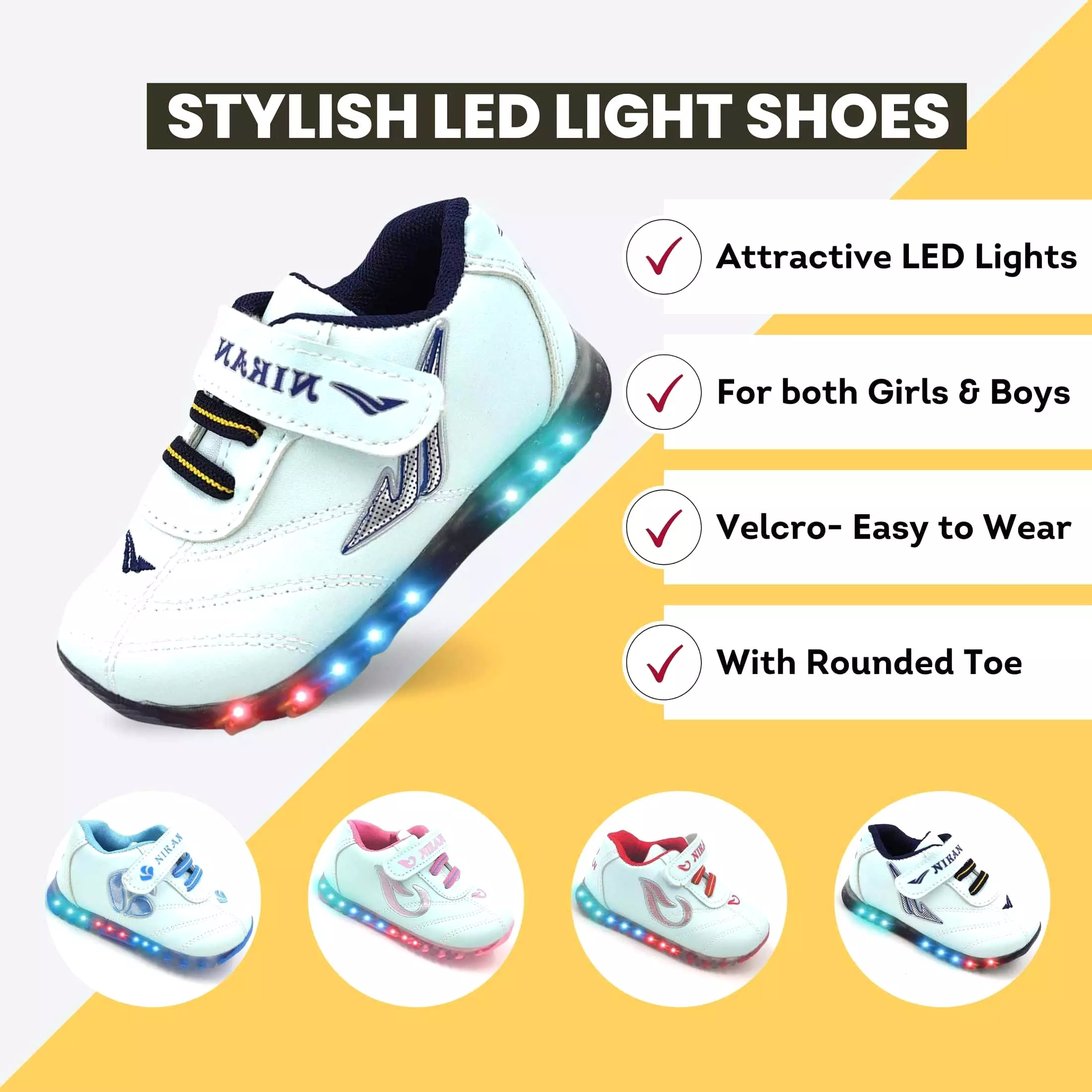 Urbanfeet LED Light White Athletic Shoes