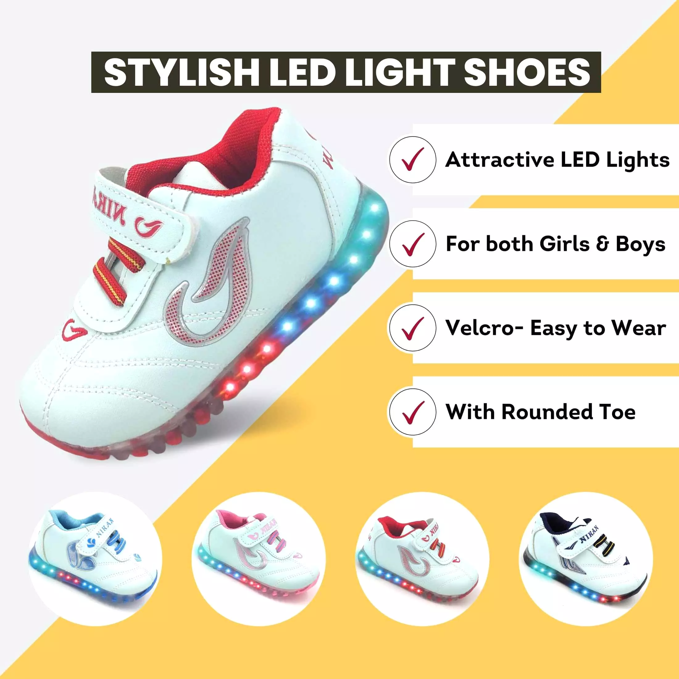 Urbanfeet LED Light White Athletic Shoes