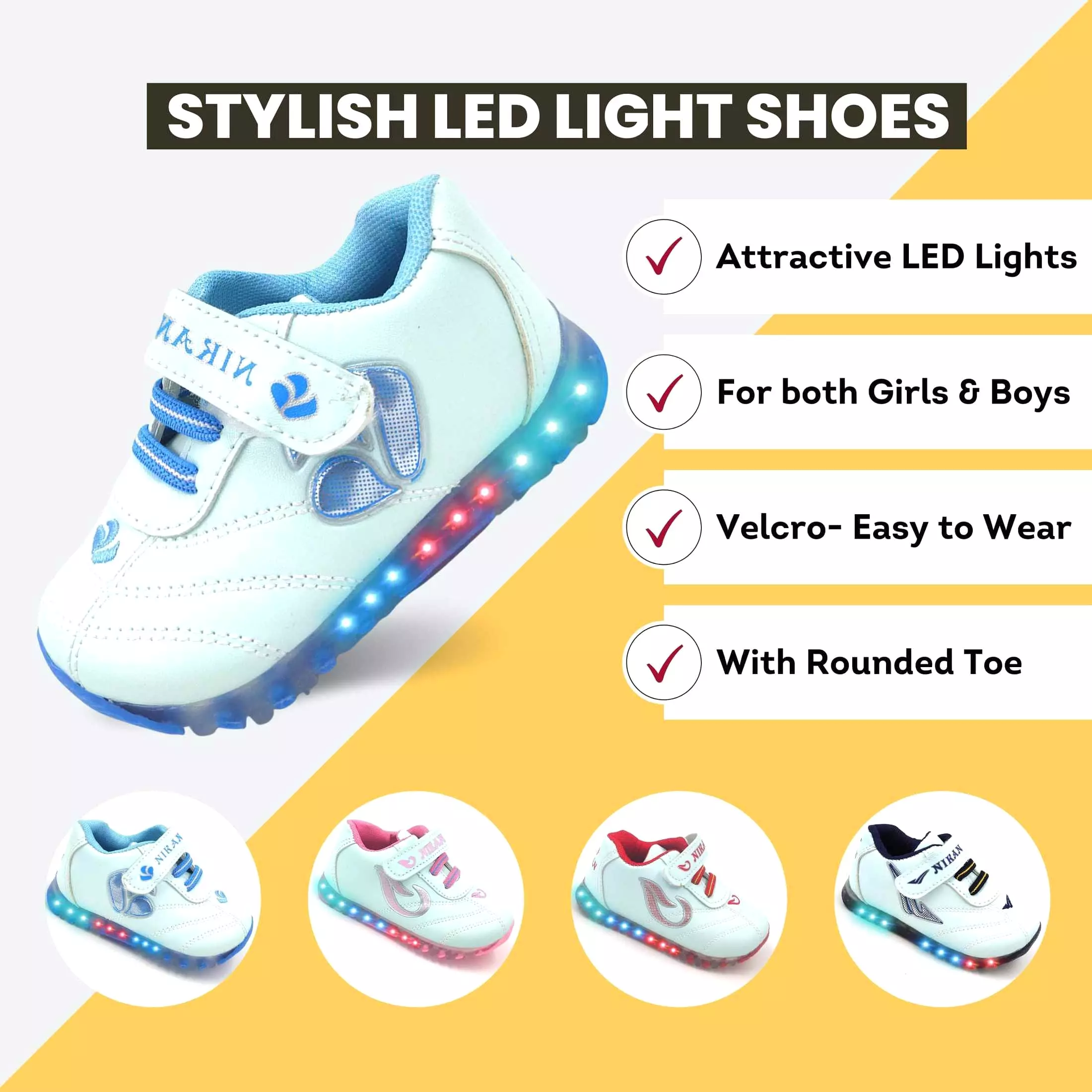 Urbanfeet LED Light White Athletic Shoes