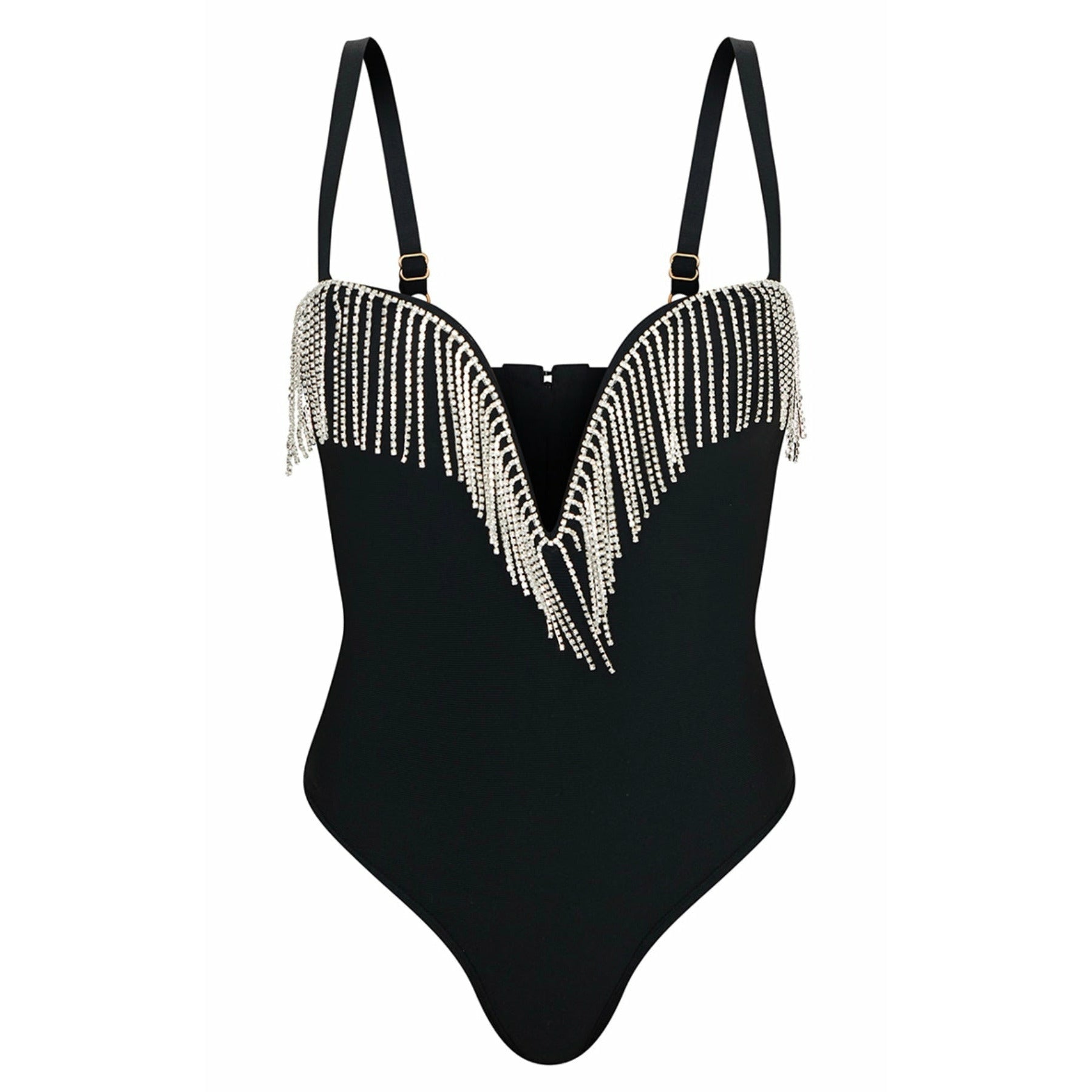 V-Neck Fringe Bodysuit