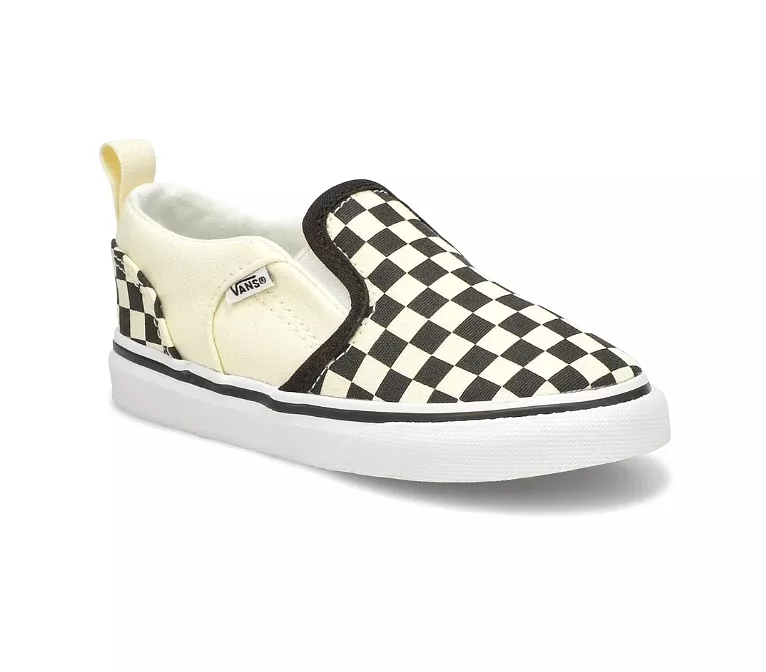 VANS Black Checkerboard Asher V Infant Sneaker