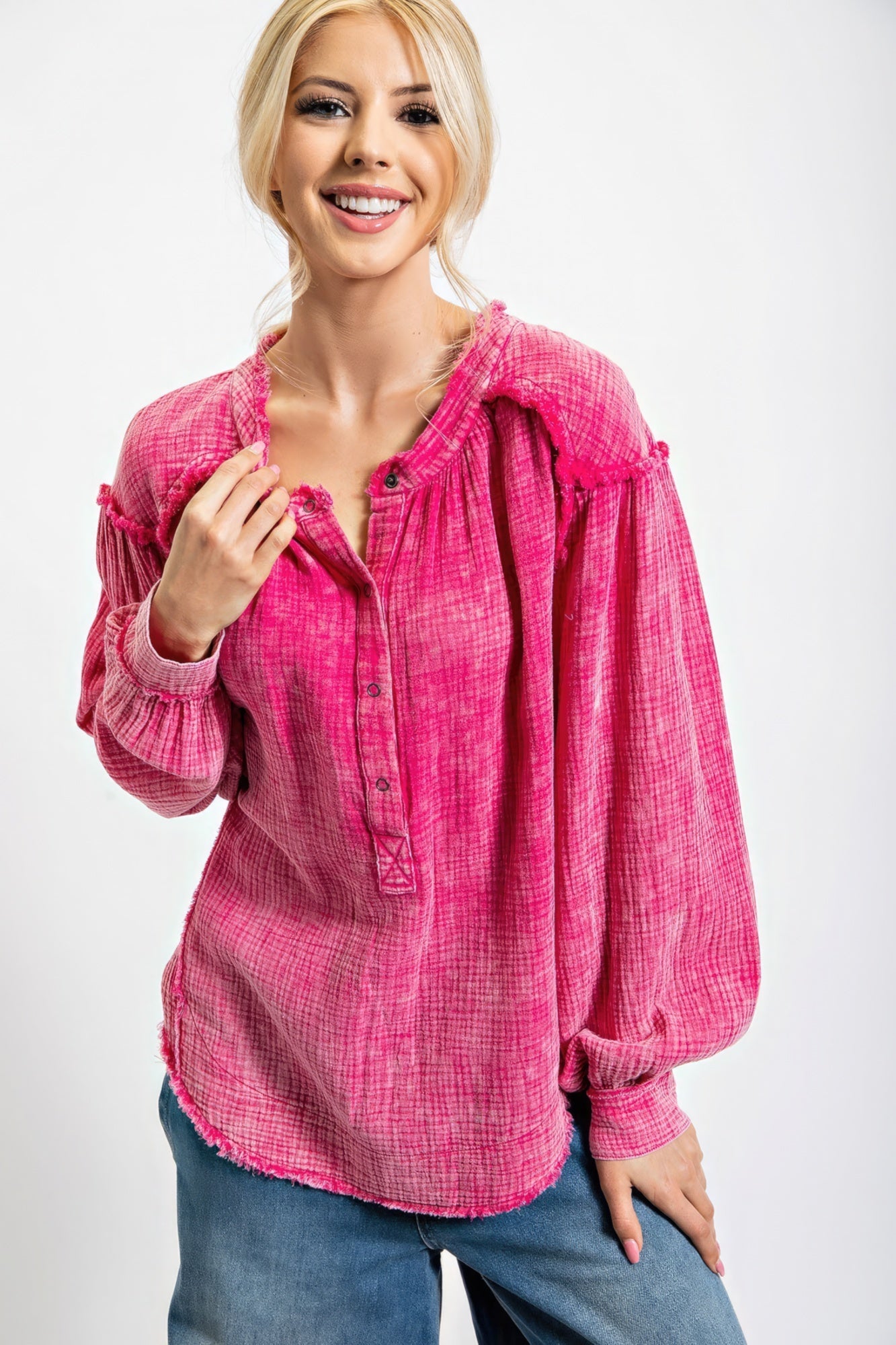 Washed Cotton Gauze Tunic - Casual and Comfortable Cotton Gauze Tunic