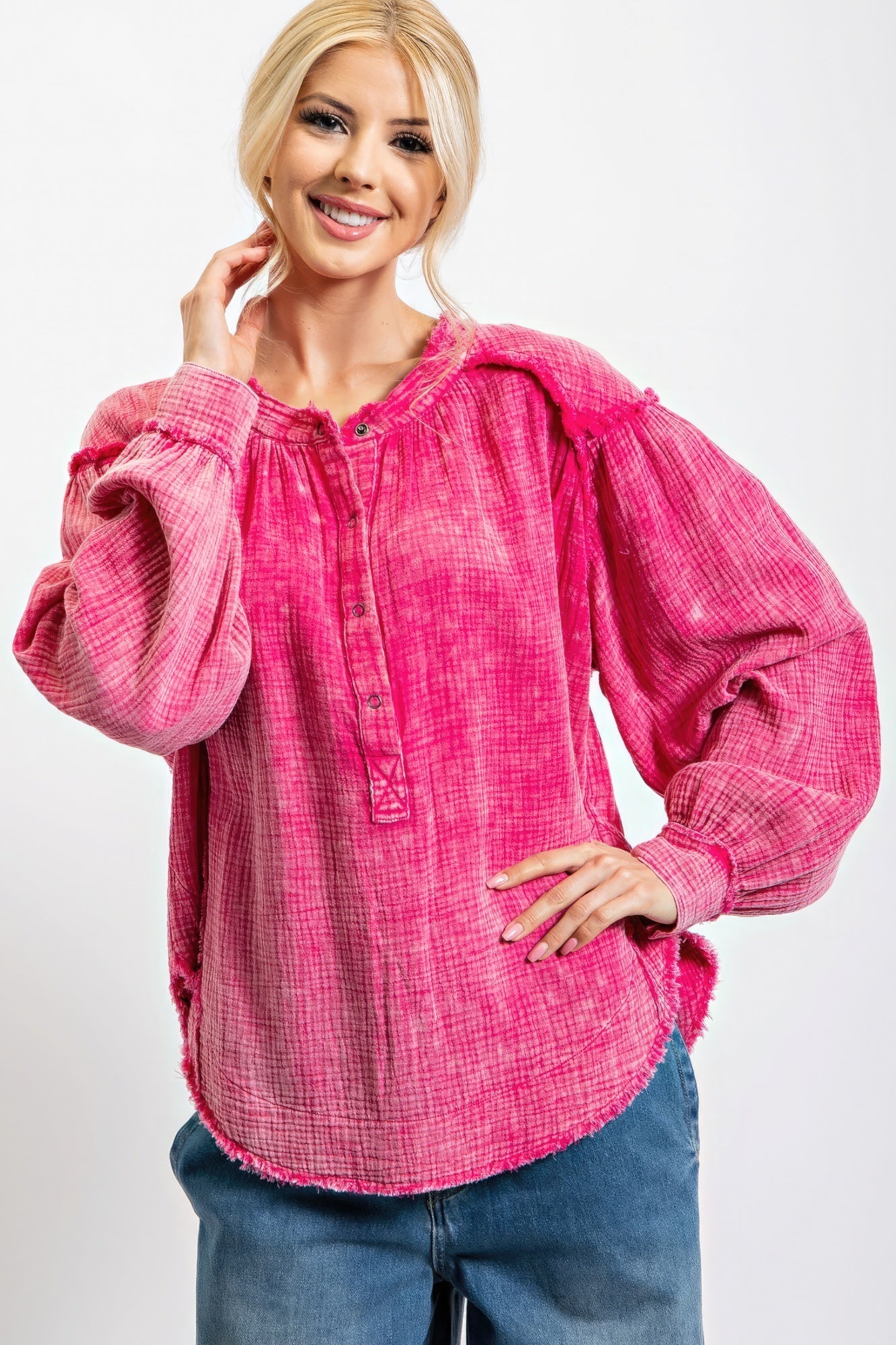 Washed Cotton Gauze Tunic - Casual and Comfortable Cotton Gauze Tunic