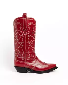 Western Boot with Embroidered Mid Shaft.