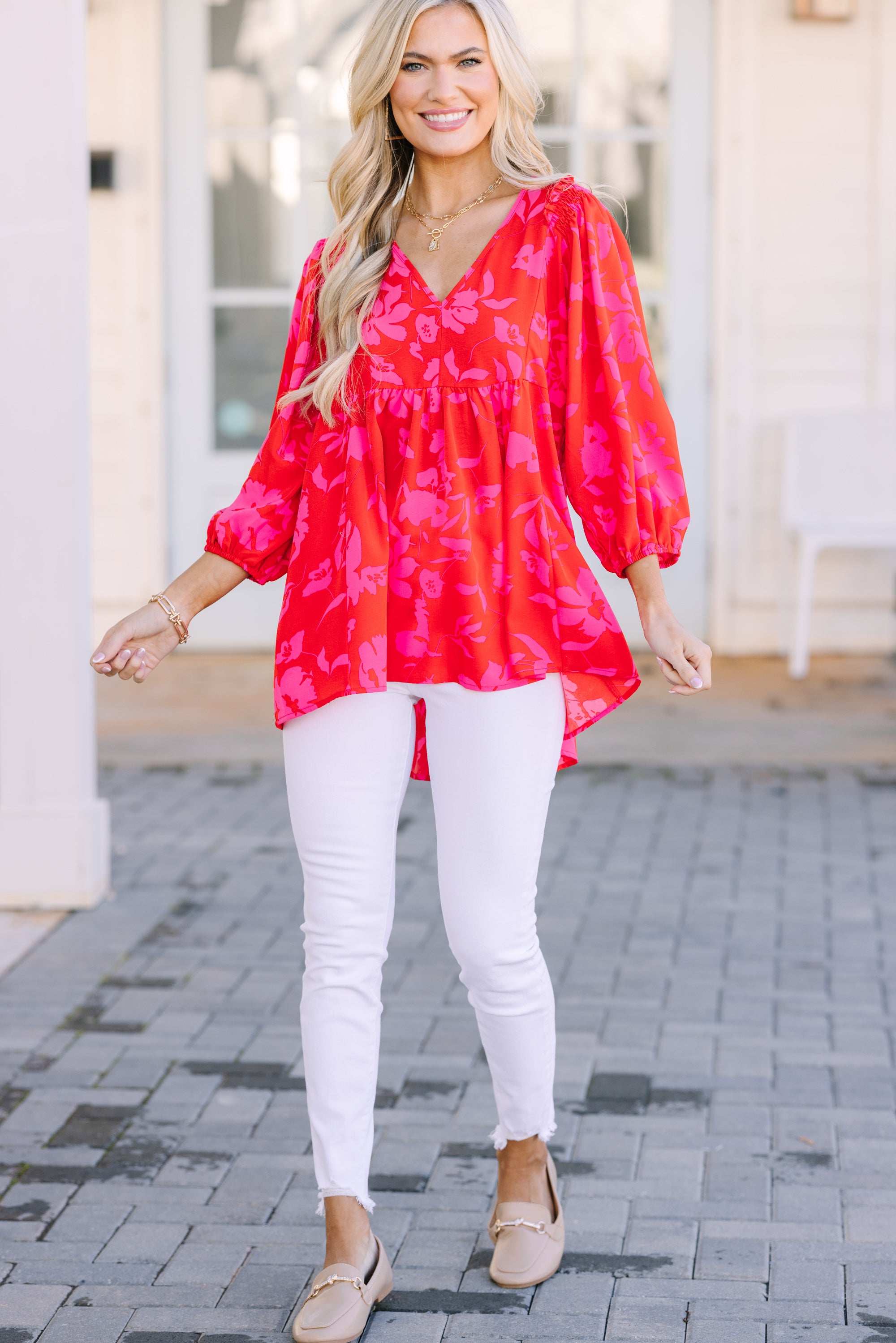 Wild Fuchsia Pink Floral Tunic