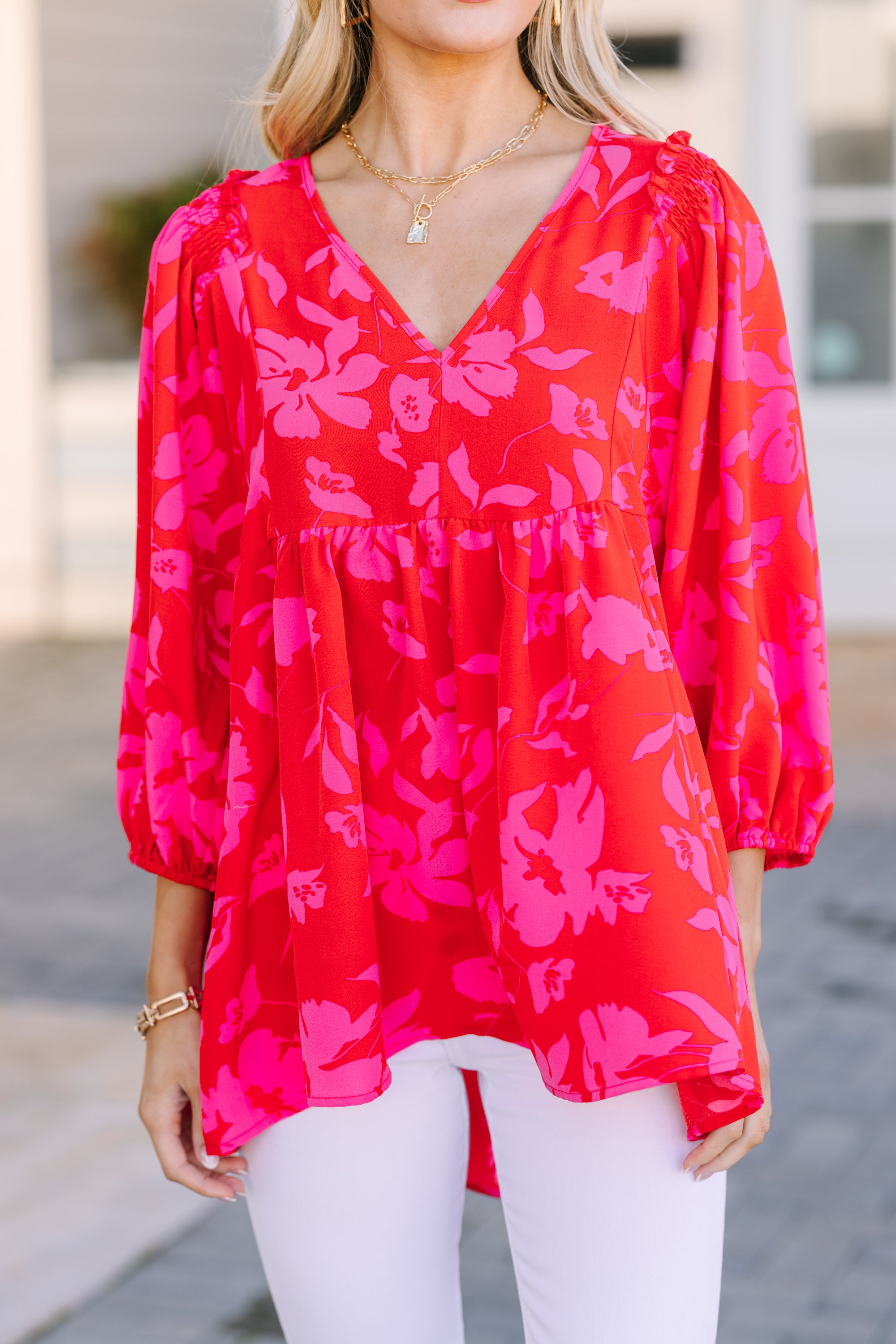 Wild Fuchsia Pink Floral Tunic