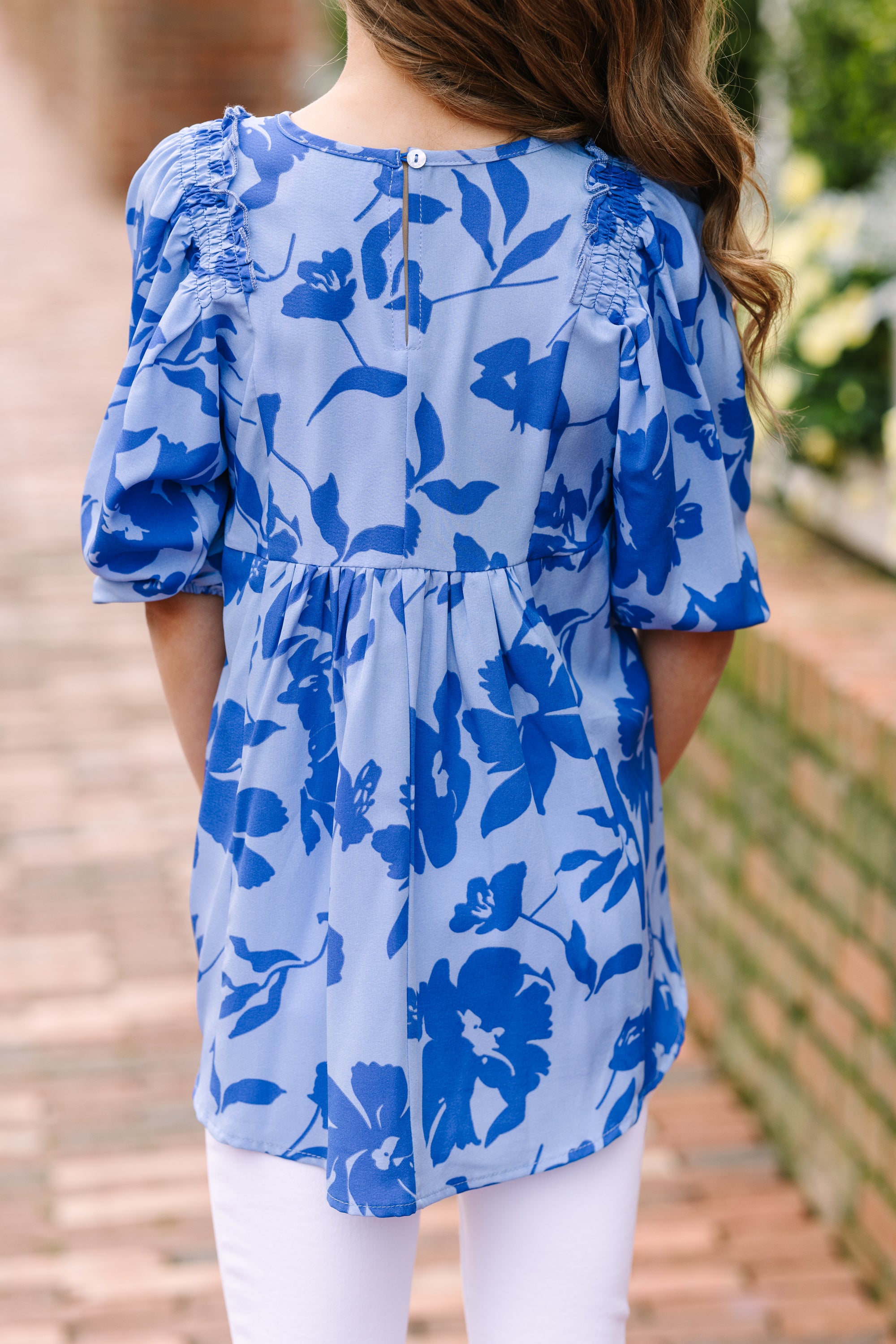 Wild Periwinkle Blue Floral Tunic for Girls