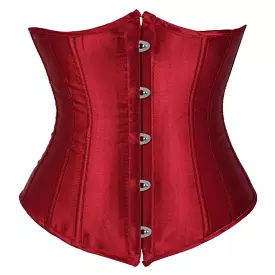 Wine Red Satin Corset Dress