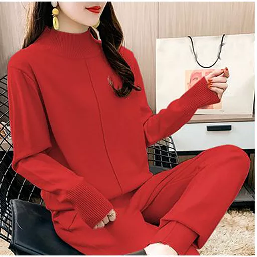 Winter Knitted Turtleneck Set