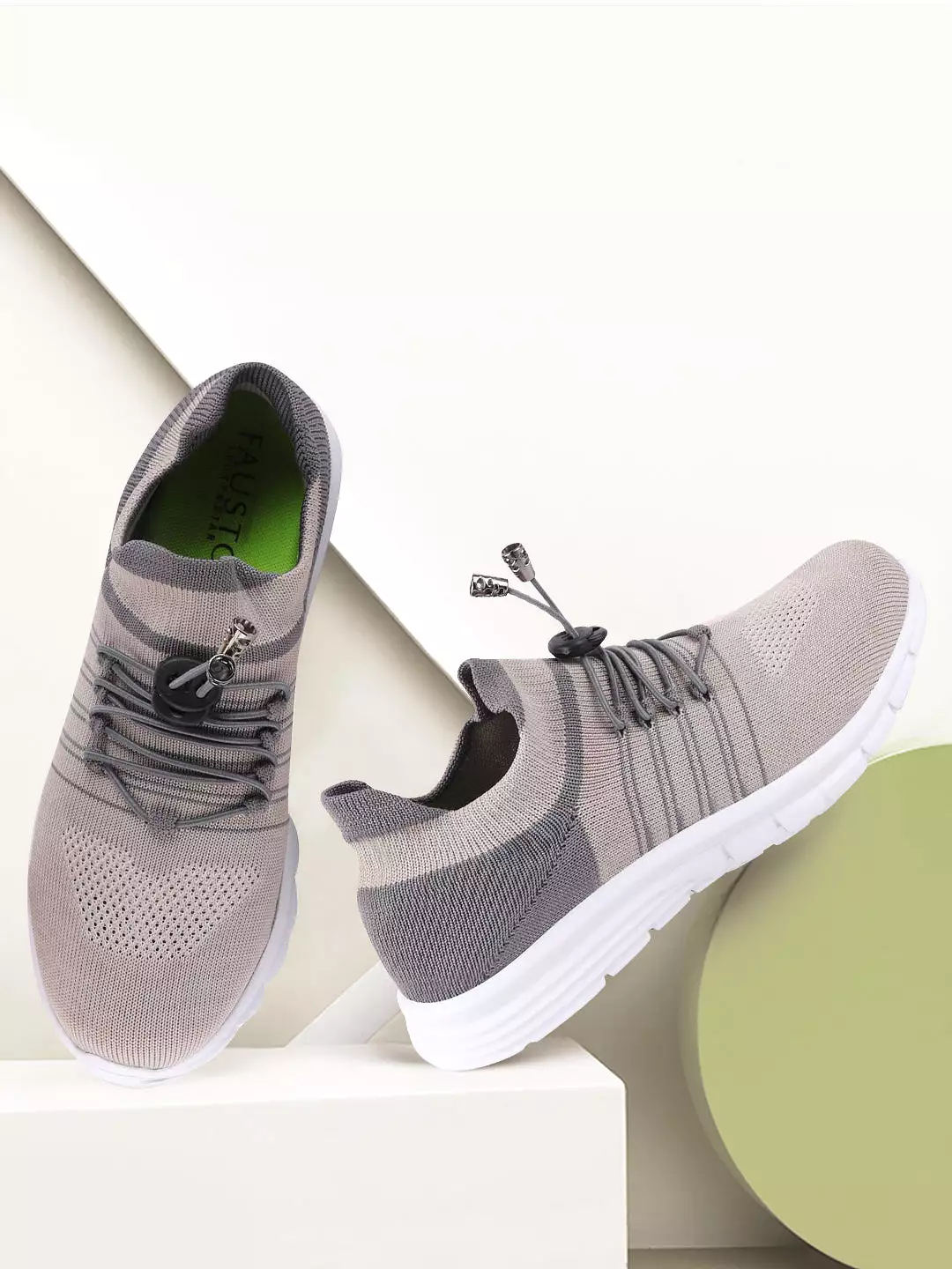 Women Grey Sports Lace-Up Running Shoes