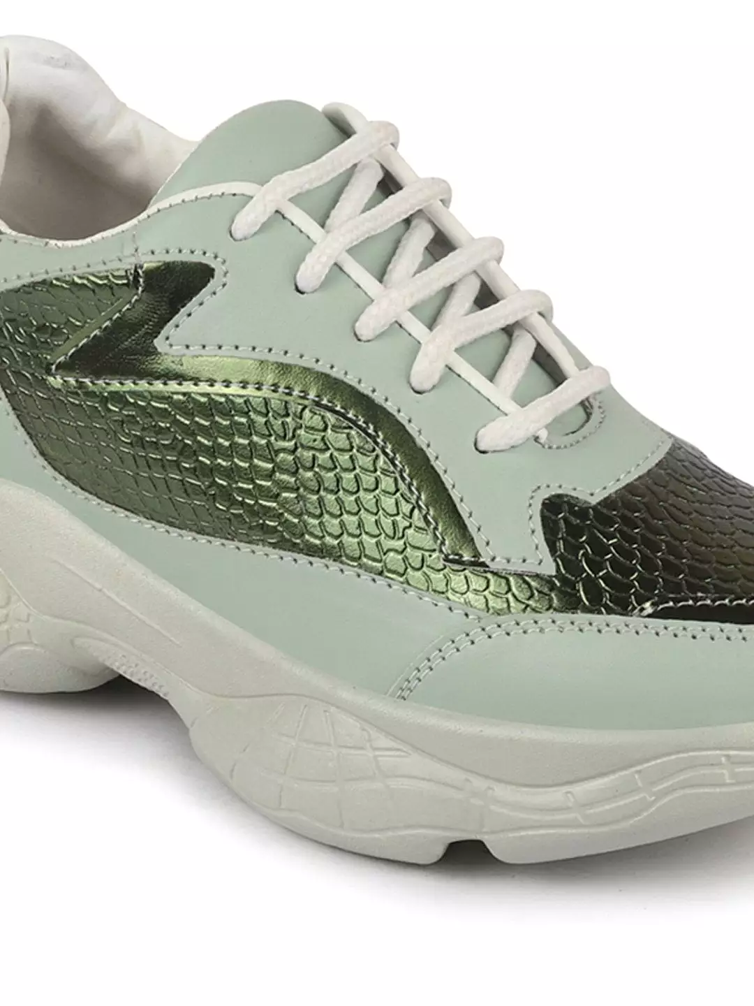 Women's Light Green Running Shoes with Outdoor Lace-Up - [Result]