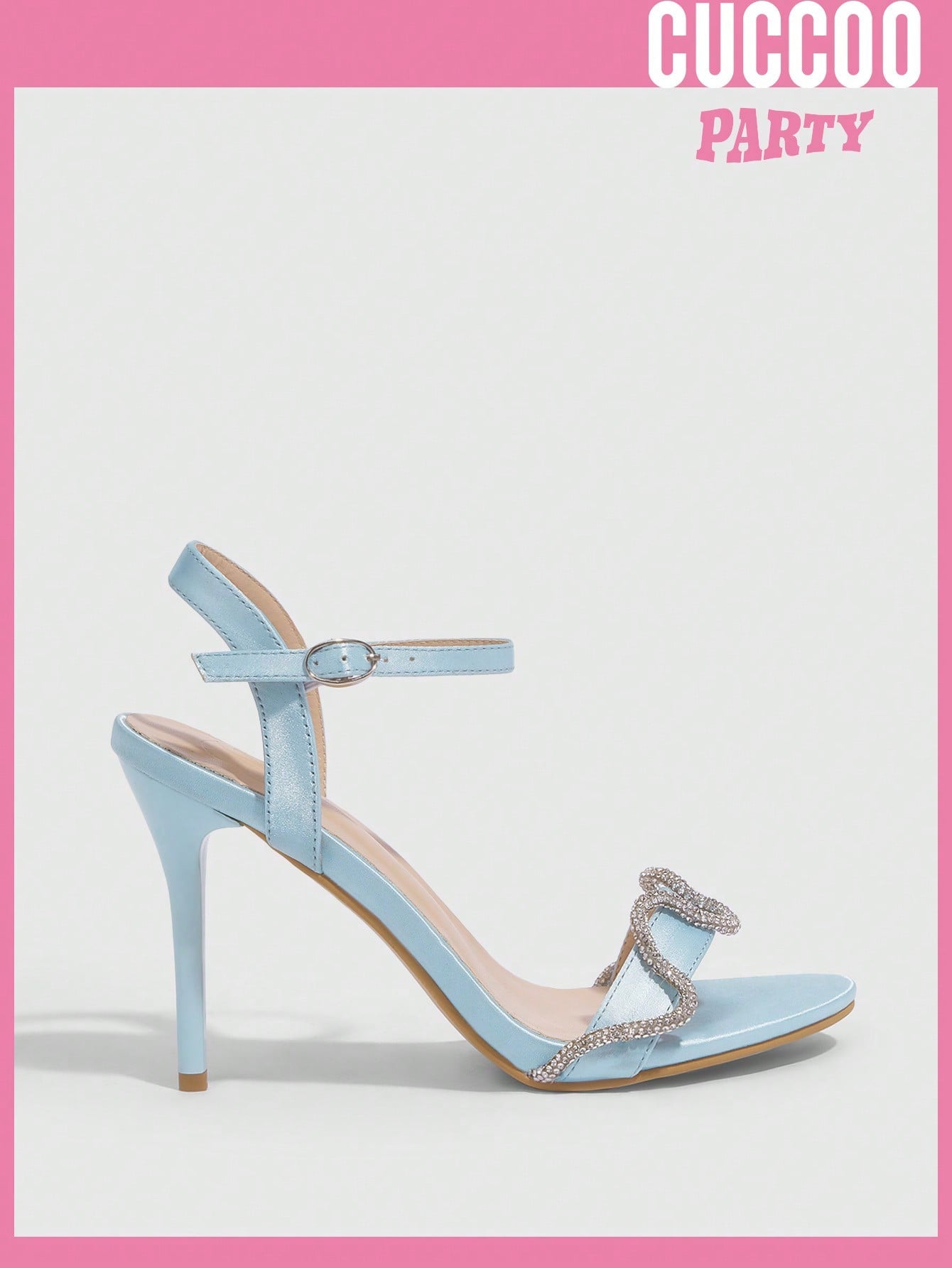 Women's pointed toe stiletto sandals with rhinestone details for spring and summer wedding attire.