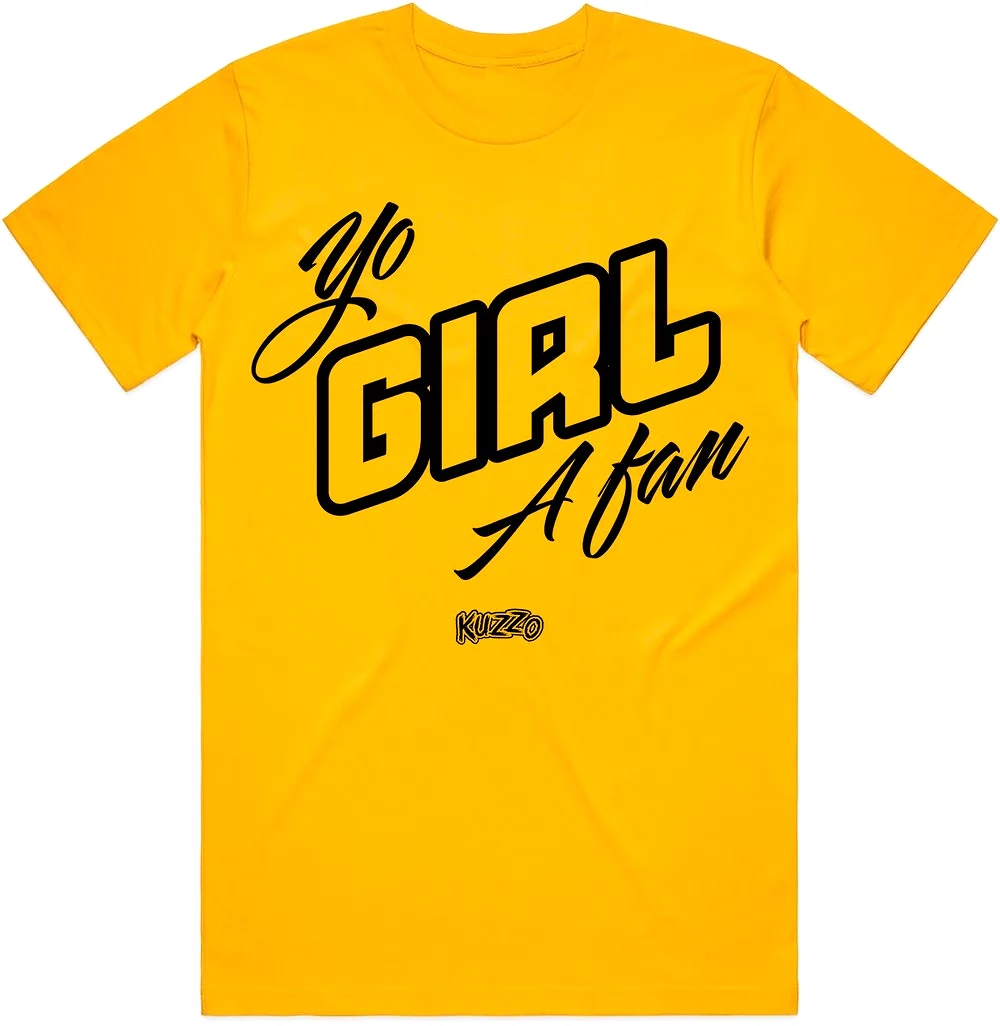 YO GIRL Black Ink Gold Sneaker Tees Shirt - Ultimate Fan Collection